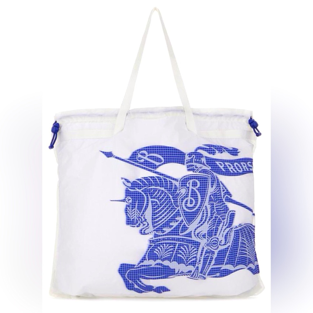 Burberry EKD Logo-Printed Drawstring Tote Bag